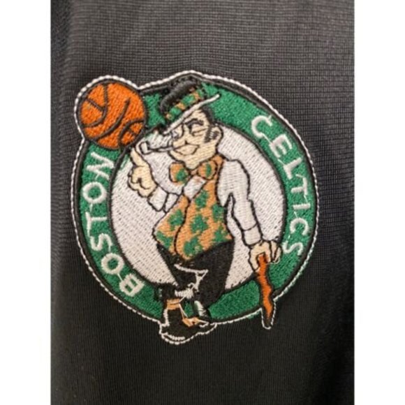 Boston Celtics NBA Men's Full Zip Black Green White Track Jacket Size Large - Picture 8 of 9